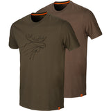 Graphic t-shirt 2-pack WILLOW GREEN/BURGUNDY / S