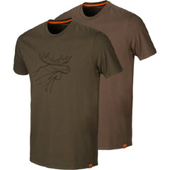 Graphic t-shirt 2-pack WILLOW GREEN/BURGUNDY / S