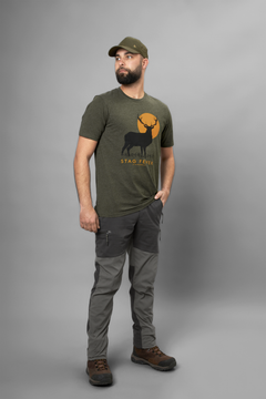 Stag Fever T-shirt PINE GREEN MELANGE / STL M