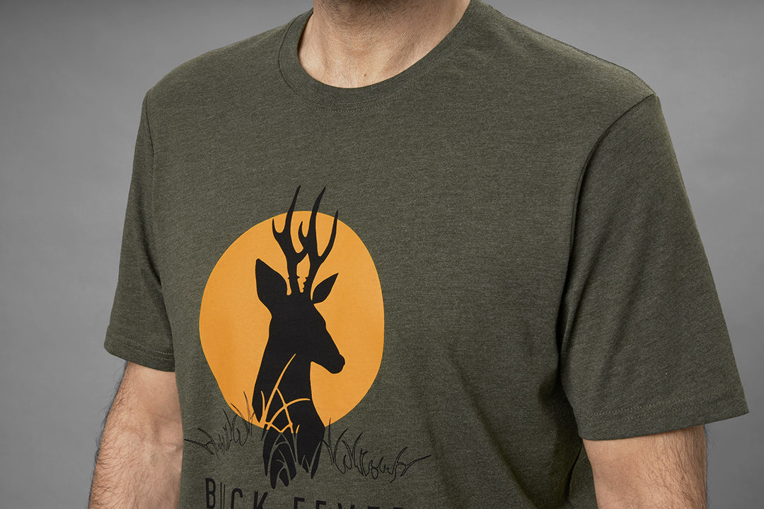 Buck Fever T-shirt PINE GREEN MELANGE / STL M