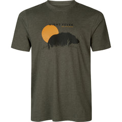 Night Fever T-shirt PINE GREEN MELANGE / S