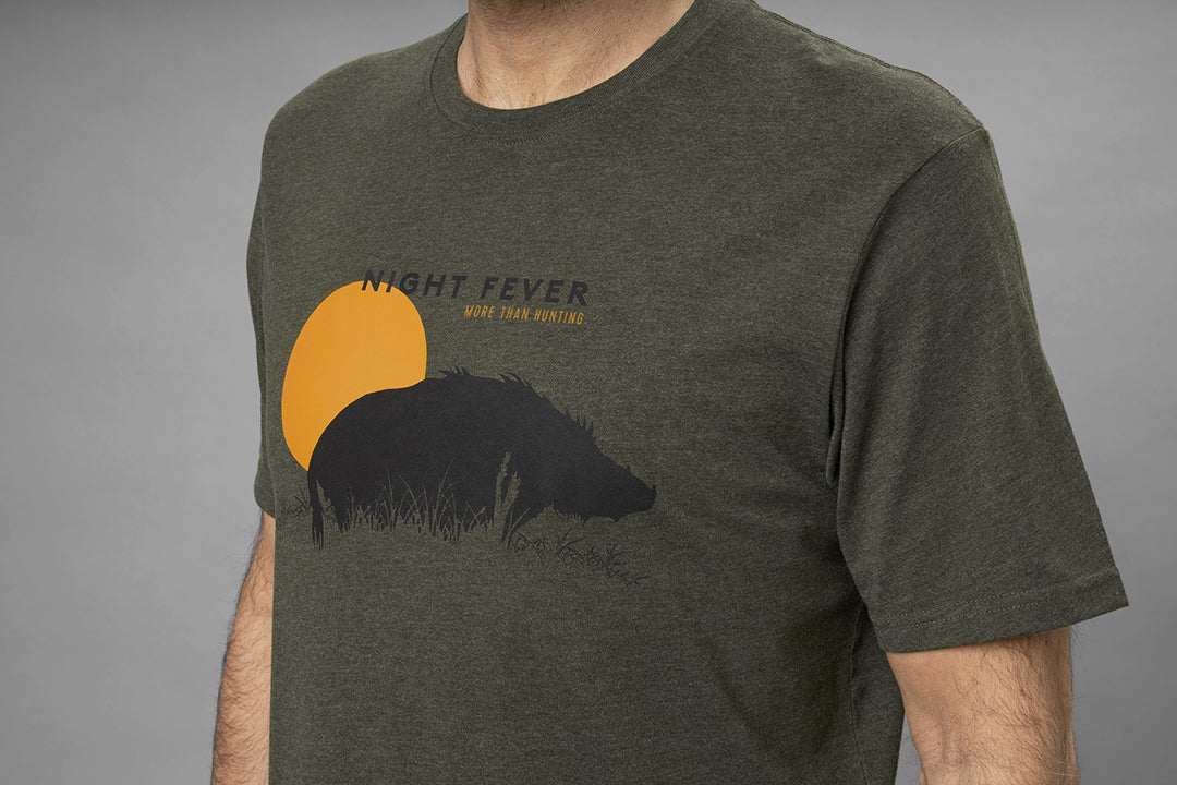 Night Fever T-shirt PINE GREEN MELANGE / S