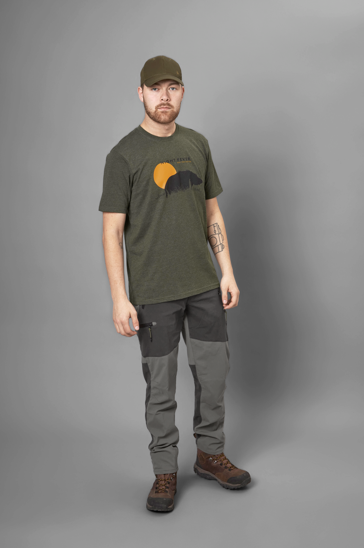 Night Fever T-shirt PINE GREEN MELANGE / S
