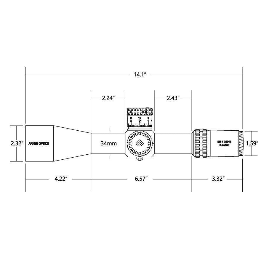 SH4 6-24x50 GEN2 FFP VPR MIL Belyst Kikarsikte VPR MIL