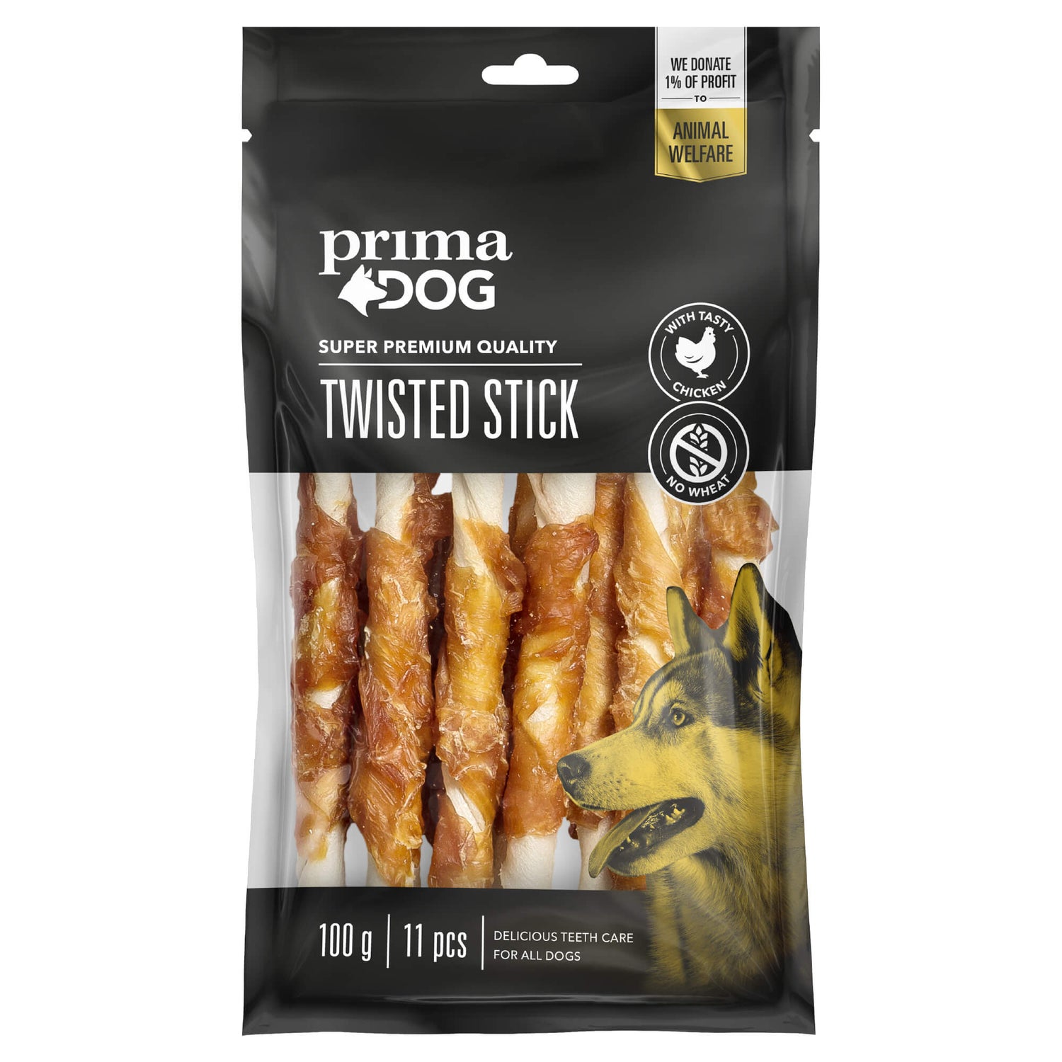 Tuggpinne- Kyckling, Lax, Anka eller Viltkött 100gr-400gr SORT VILTKÖTT & LÄNGD 13 CM & ANTAL 11 ST & MÄNGD