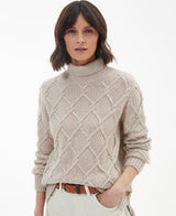 Burne Roll Neck Knit Stickad tröja CREAM / UK 12-M