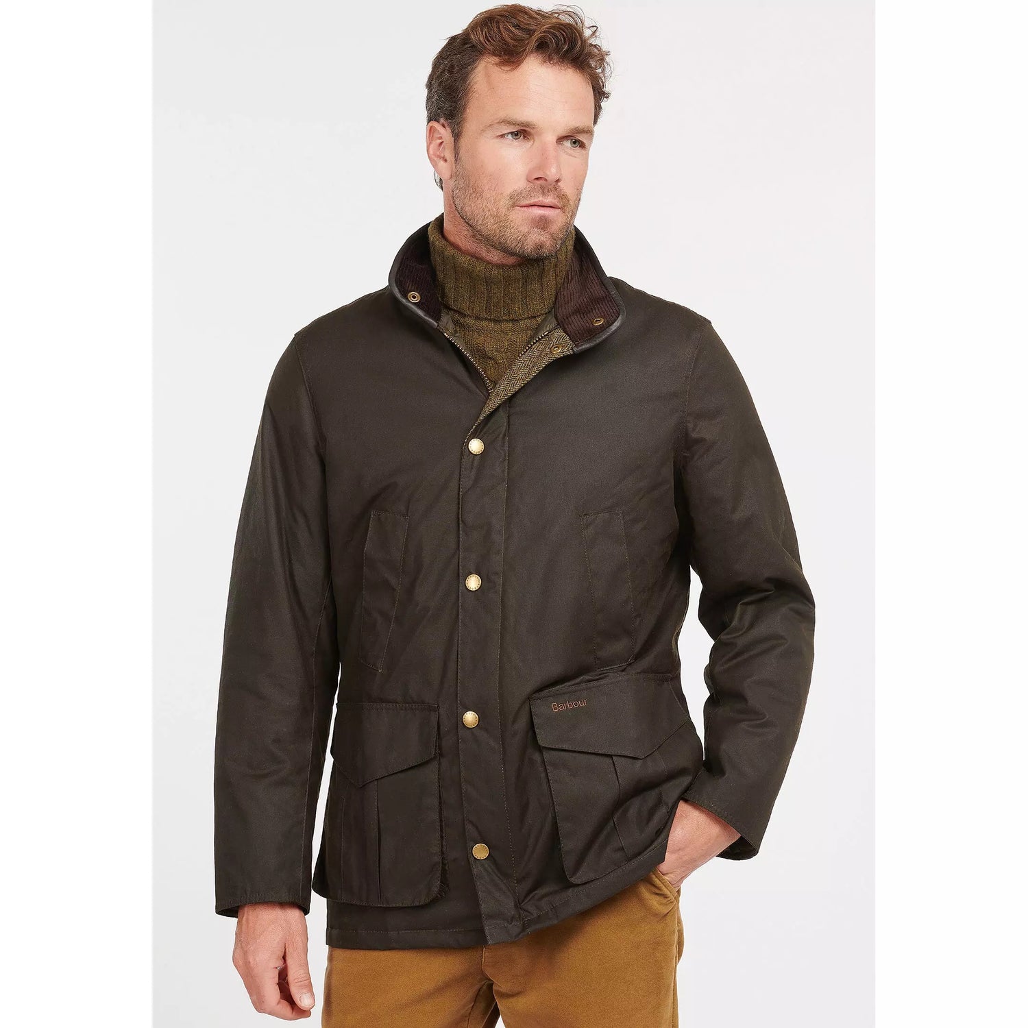 Hereford Wax Jacket herr OLIVE / S