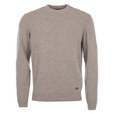 Patch Crew Neck Lambswool Sweater, herr STONE / S
