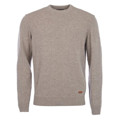 Patch Crew Neck Lambswool Sweater, herr STONE / S