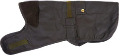 Wax Dog Coat 2in 1,hundtäcke i vaxad bomull med avtagbara fuskpälsdetaljer OLIVE / XS