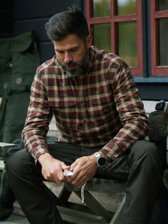 Heron Flannel Shirt Men HOLLY GREEN CHECKED / S