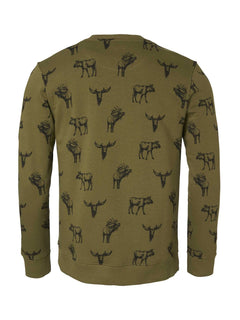 MOOSE SWEATSHIRT MEN FOREST GREEN / XS