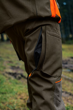 Venture förstärkta jaktbyxor GRÖN/HIGH VIS ORANGE / 46