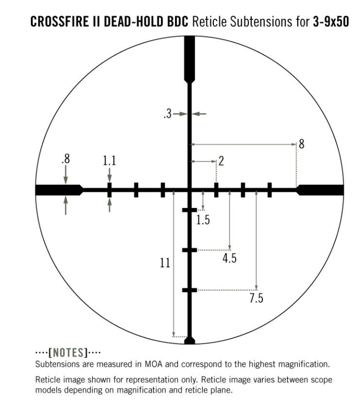 Crossfire II 3-9x50 Dead Hold BDC EN STL