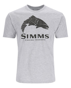 Wood Trout Fill  T-Shirt GREY HEATHER / S