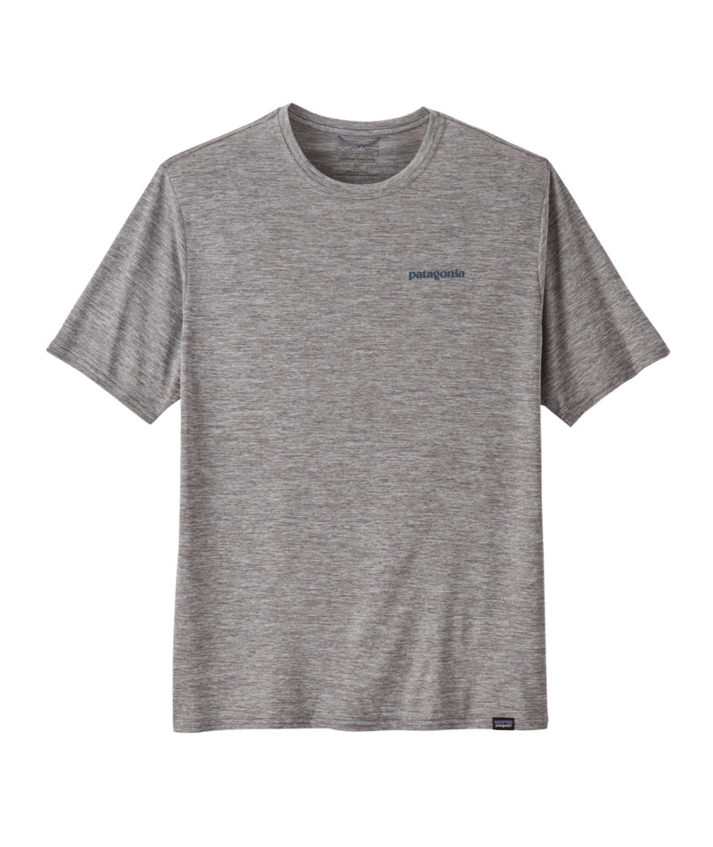 Men's Capilene® Cool Daily Graphic T-Shirt - Waters BOARDSHORT LOGO ABALONE BLUE: FEATHER GREY / S