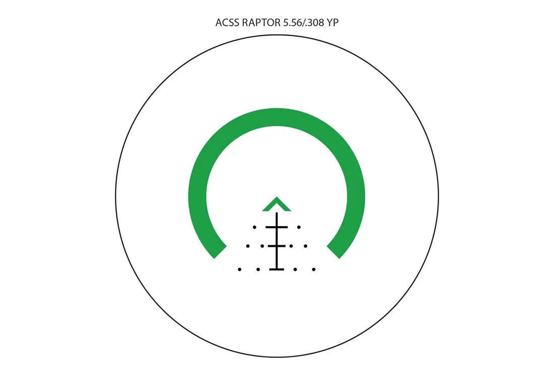 SLx 3 x Micro Prismasikte Med Belyst Grön ACSS Raptor 5.56/.308 Reticle - Yard