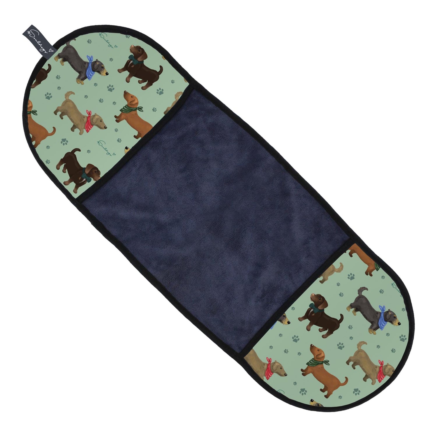 Mikrofiberdul hundmotiv med fickor LJUSGRÖN / EN STL / ONE SIZE