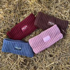 Pannband "Pony Club" stickat & fodrat BRUN / EN STL / ONE SIZE