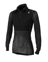 WoolNet Original Polo w/Zip Women Jet Black JET BLACK / XS