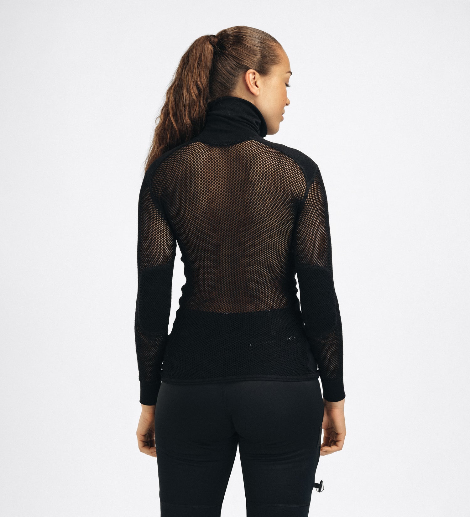 WoolNet Original Polo w/Zip Women Jet Black JET BLACK / XS