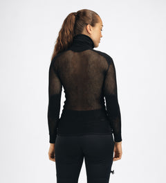 WoolNet Original Polo w/Zip Women Jet Black JET BLACK / XS
