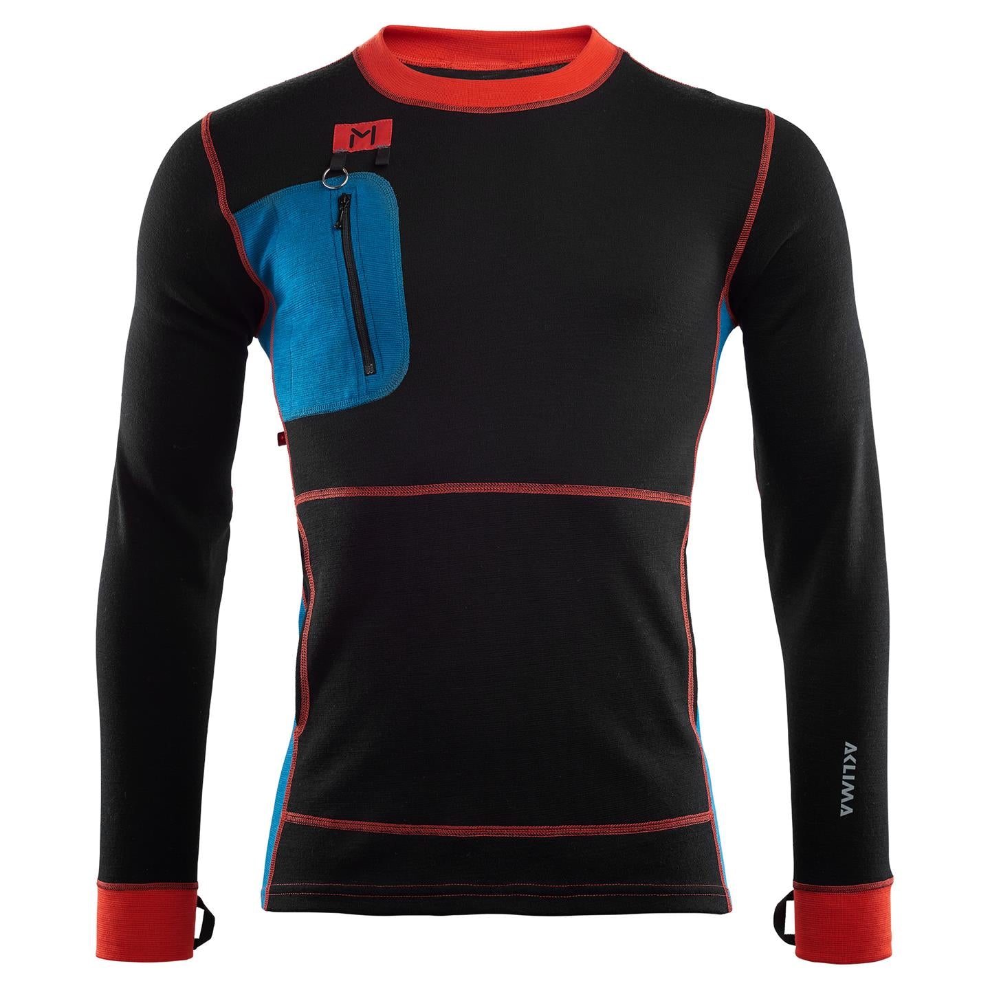 Anárjohka Crewneck Shirt Men JET BLACK/BLUE SAPPHIRE / XS