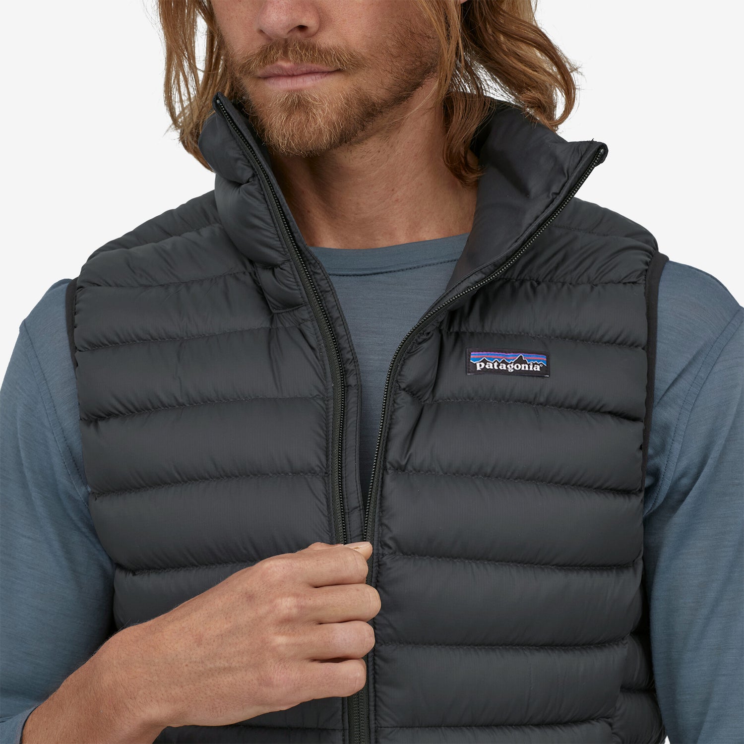 Men's Down Sweater Vest BLACK / XS