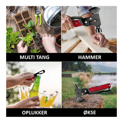 16-i-1 multiverktyg med yxa och hammare SVART/RÖD / ONE SIZE