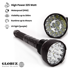 Amber Rhino PRO 225W - ENDAST ficklampa SVART / ONE SIZE