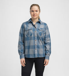 Reborn woolshirt Women CHECK LIGHT GREY/JEANS / XS
