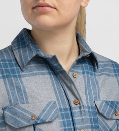 Reborn woolshirt Women CHECK LIGHT GREY/JEANS / XS