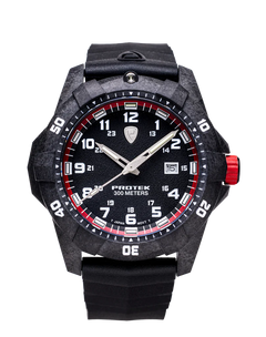 Carbon Composite Dive Series 1002 Svart Röd Med Svart Armband SVART RÖD MED SVART ARMBAND / 1 ST