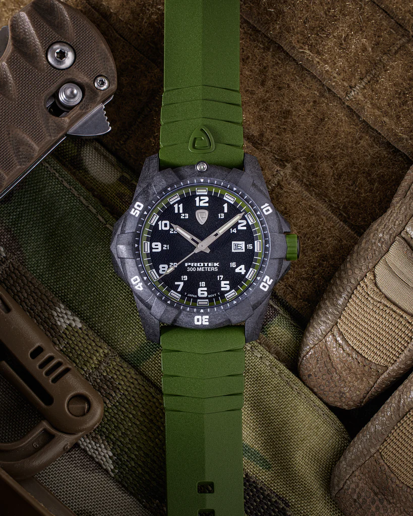 Carbon Composite Dive Series 1005 Svart Grön Med Svart Armband SVART GRÖN MED SVART ARMBAND / 1 ST