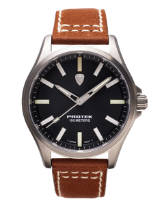 ProTek Field Series 3000 Titan TITAN SVART URTAVLA DARK TAN LÄDERARMBAND / 1 ST / EN STL