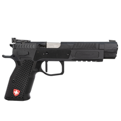 Pistol Drake 6 inches, Right hand, Steel / Alu, Black, SA only, Target Front Sight black, OR LPA, 9 9X19 MM / SA ONLY