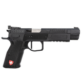 Pistol Drake 6 inches, Right hand, Steel / Alu, Black, SA only, Target Front Sight black, OR LPA, 9 9X19 MM / SA ONLY