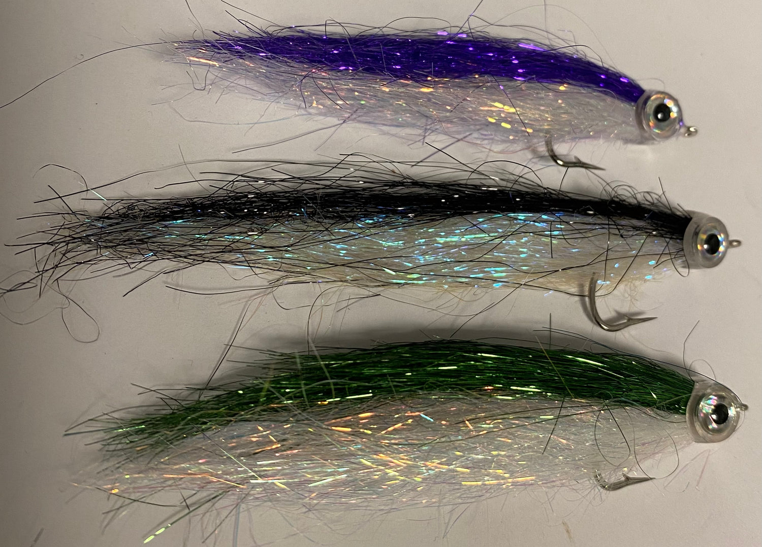 Baitfish Flugor Mix BLACK PURPLE GREEN / #6