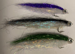 Baitfish Flugor Mix BLACK PURPLE GREEN / #6