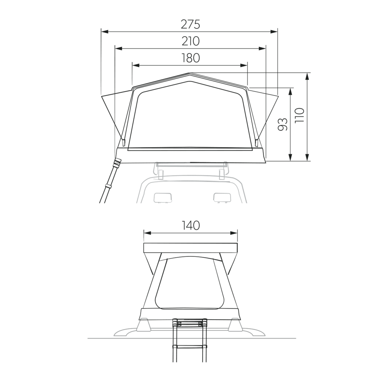 Roof Top Tent TRT 140 AIR ONE SIZE