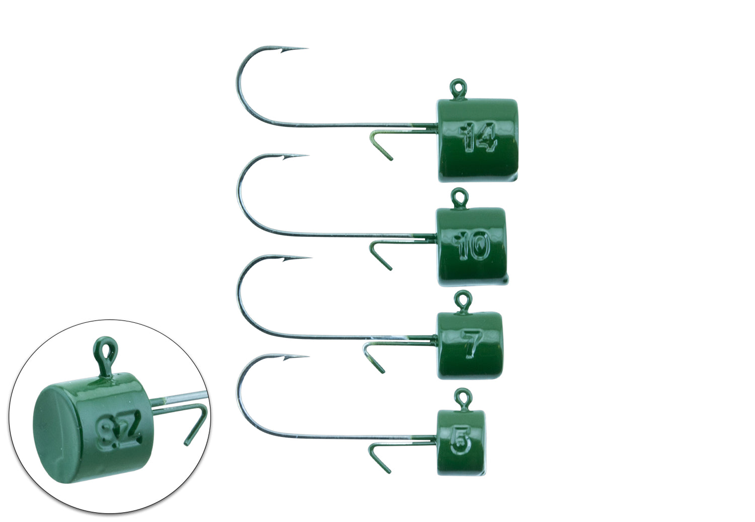 Ned Jig Head Bismuth 2-pack DARK GREEN / 1/0 / 5 GRAM