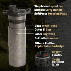 GeoPress Purifier Titan 710 ml COVERT BLACK / ONE SIZE