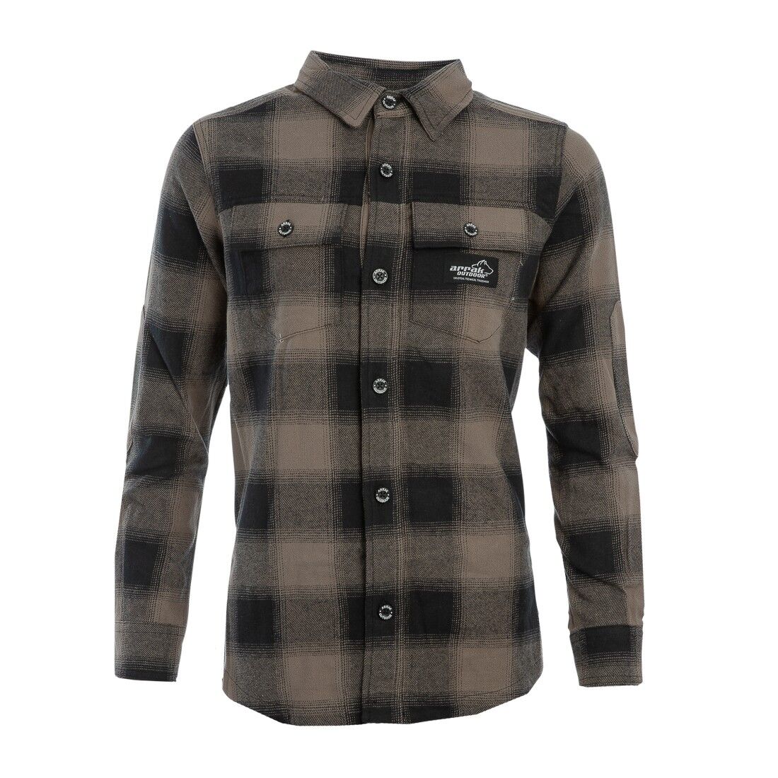 Flannel shirt W BLACK/BROWN / XS