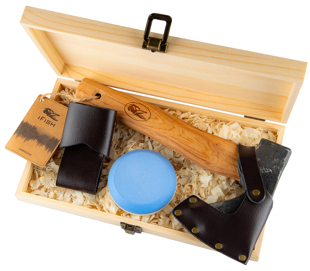 Campingyxa Presentbox WOOD / 26 CM