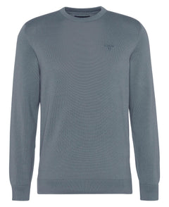 Pima Cotton Crew Neck Jumper Men DK CHAMBRAY / S