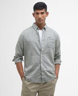 Nelson Tailored Shirt Men BLEACHED OLIVE / S