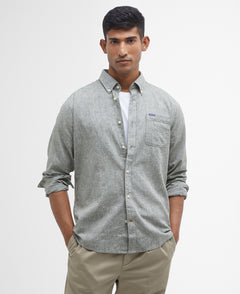 Nelson Tailored Shirt Men BLEACHED OLIVE / S