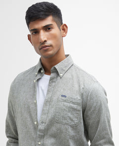 Nelson Tailored Shirt Men BLEACHED OLIVE / S