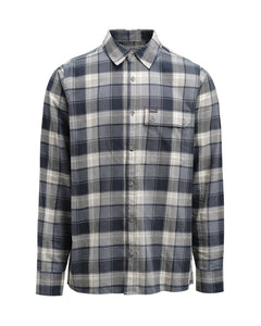 Järpen Plaid Flannel Shirt DK SKY BLUE / XS