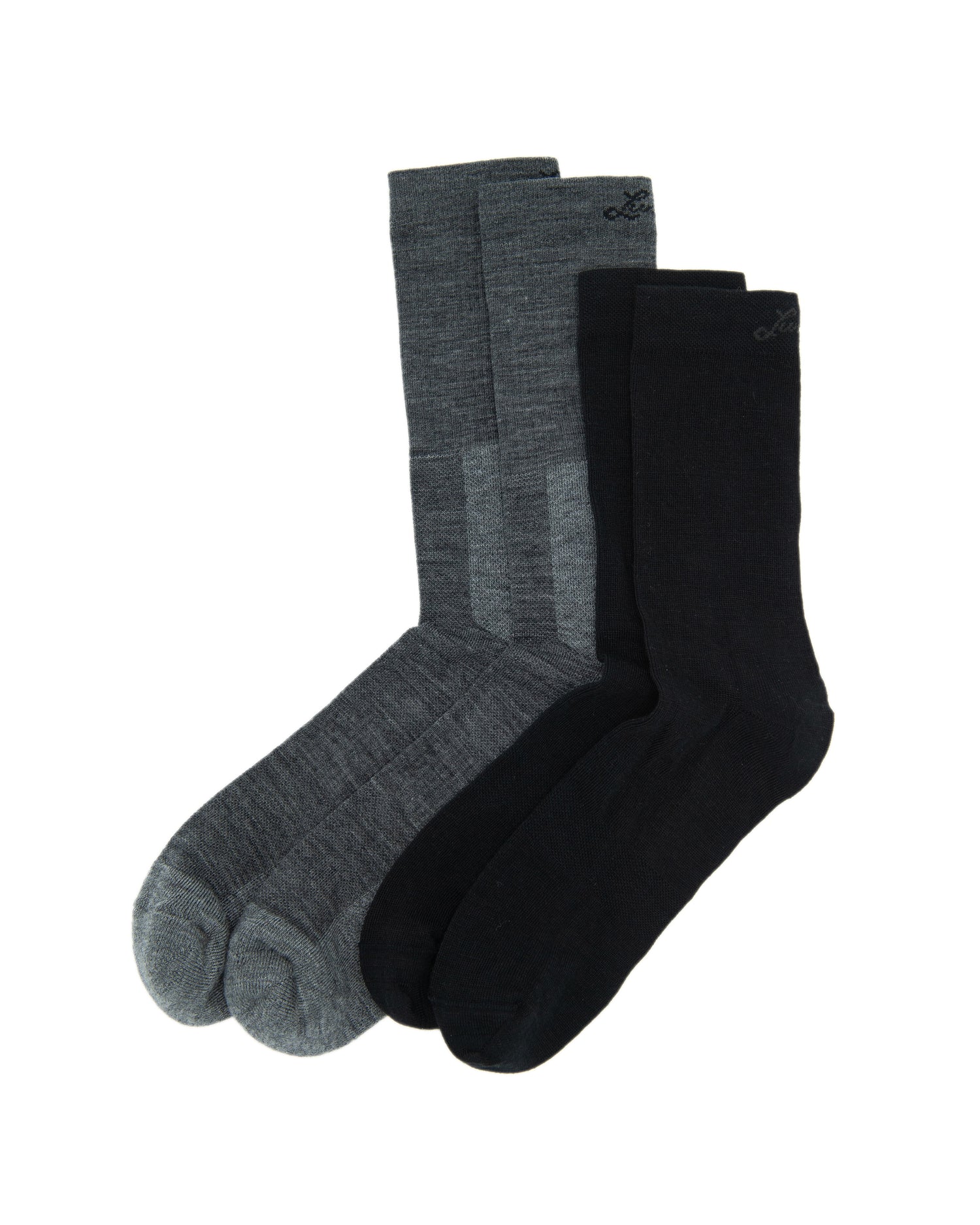 Merino Trekking Sock Combo Mid LIGHT GREY MELANGE/BLACK / 34-36